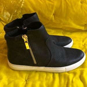 Kenneth Cole Leather Zip Sneakers